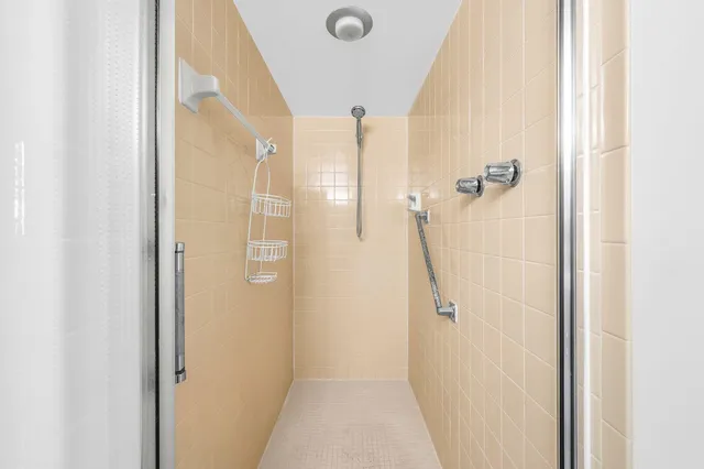 a bathroom with a shower