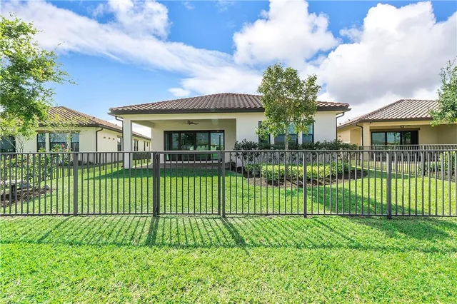 a view of a terrace with a garden
