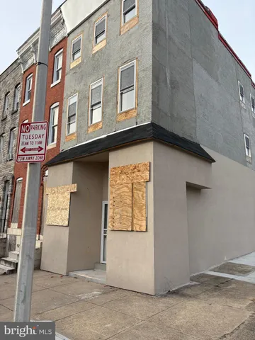 a front view of a building