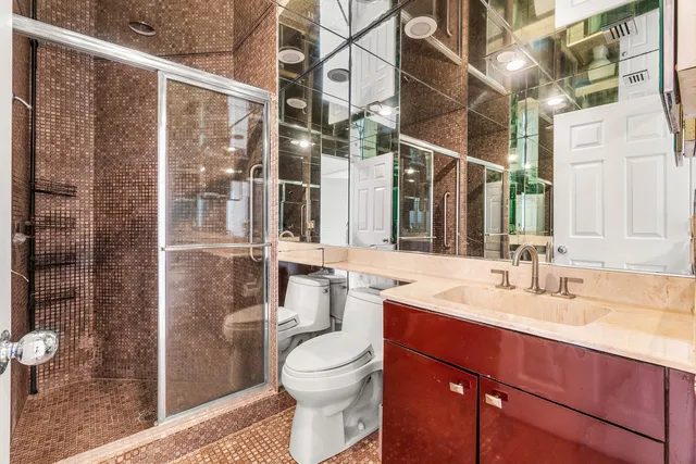 an empty room with closet