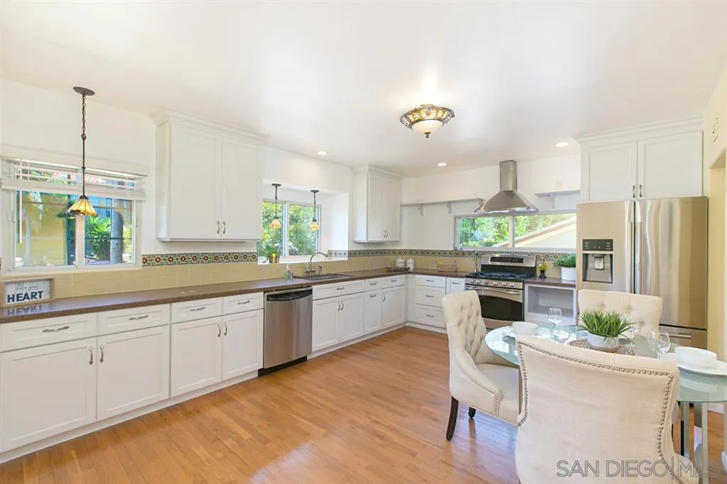 2355 Willow Street San Diego, CA 92106 - Photo 10 of 25 a kitchen with white cabinets and white appliances