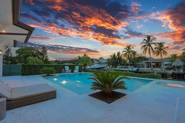 front view of of a building with a garden