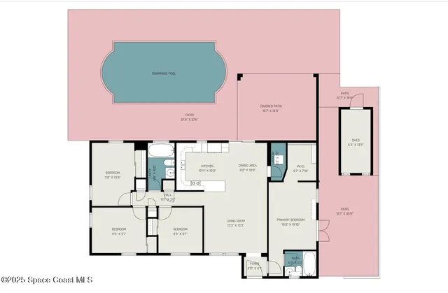 a picture of a room with a white wall and mirror