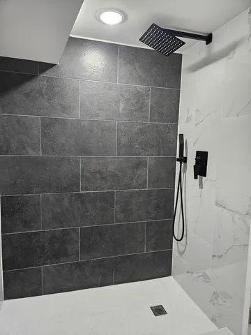 a bathroom with a shower