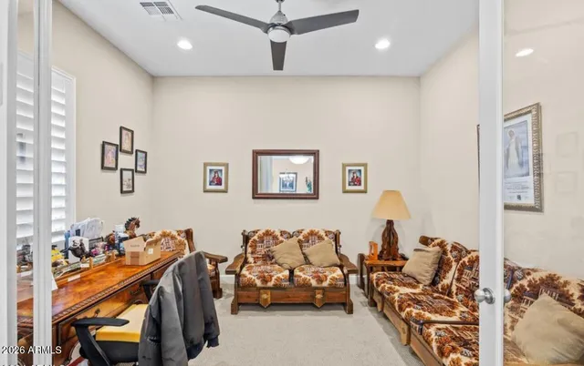 a living room with furniture