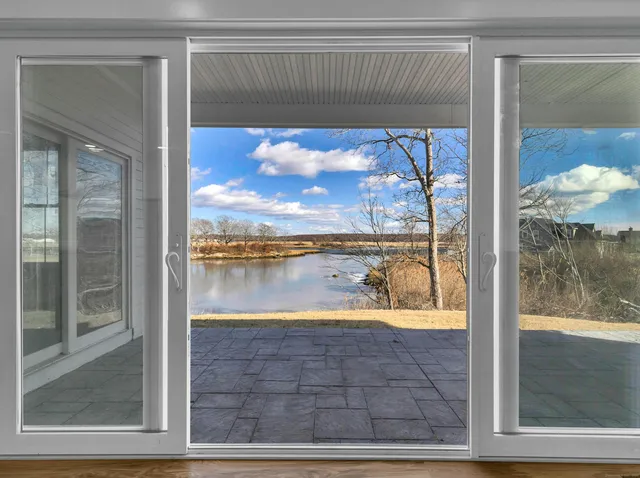 a view of a glass door