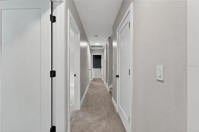 a view of small space with racks on the wall