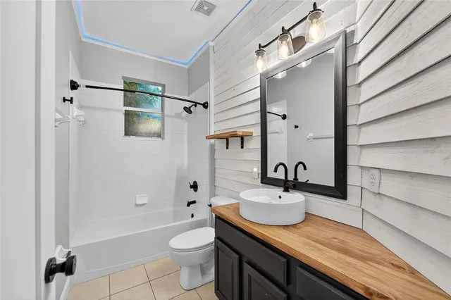 a view of a garden with a slide