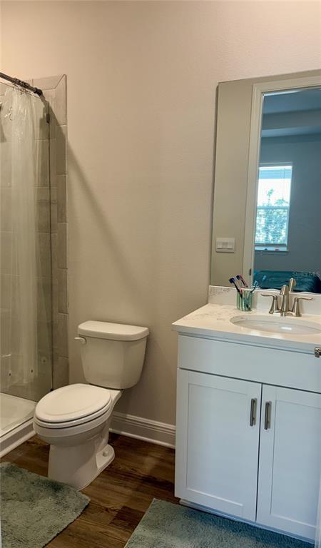4307 Pullet Court Lakewood Ranch, FL 34211 - Photo 9 of 16 a bathroom with a granite countertop toilet sink and mirror