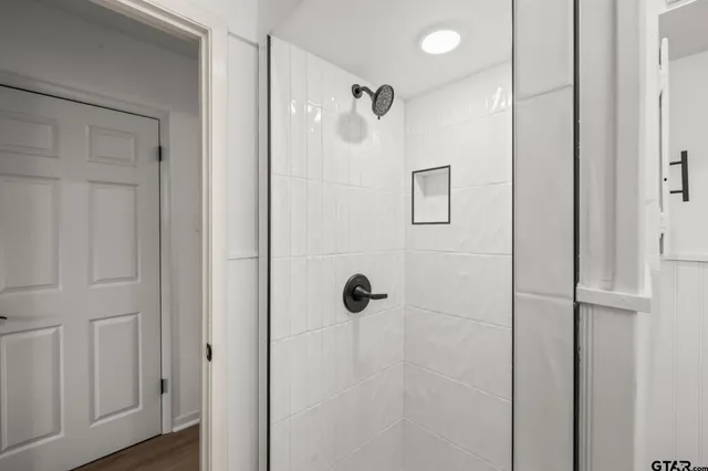 a bathroom with a shower