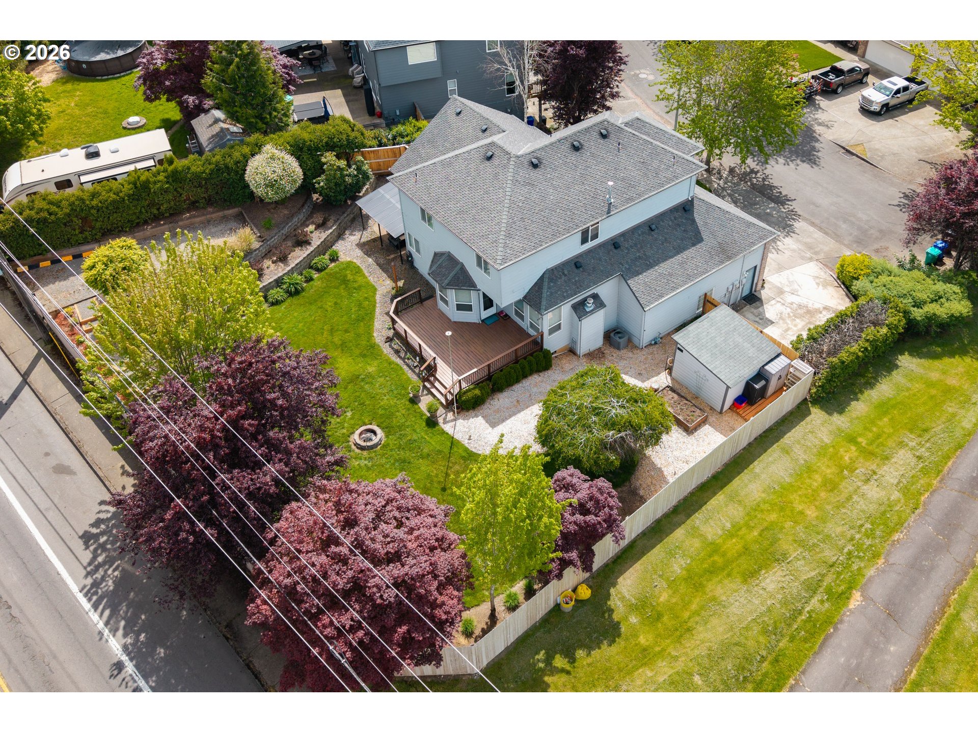 4549 Southeast 10th Terrace Gresham, OR 97080 - Photo 40 of 44 an aerial view of a house with a yard swimming pool