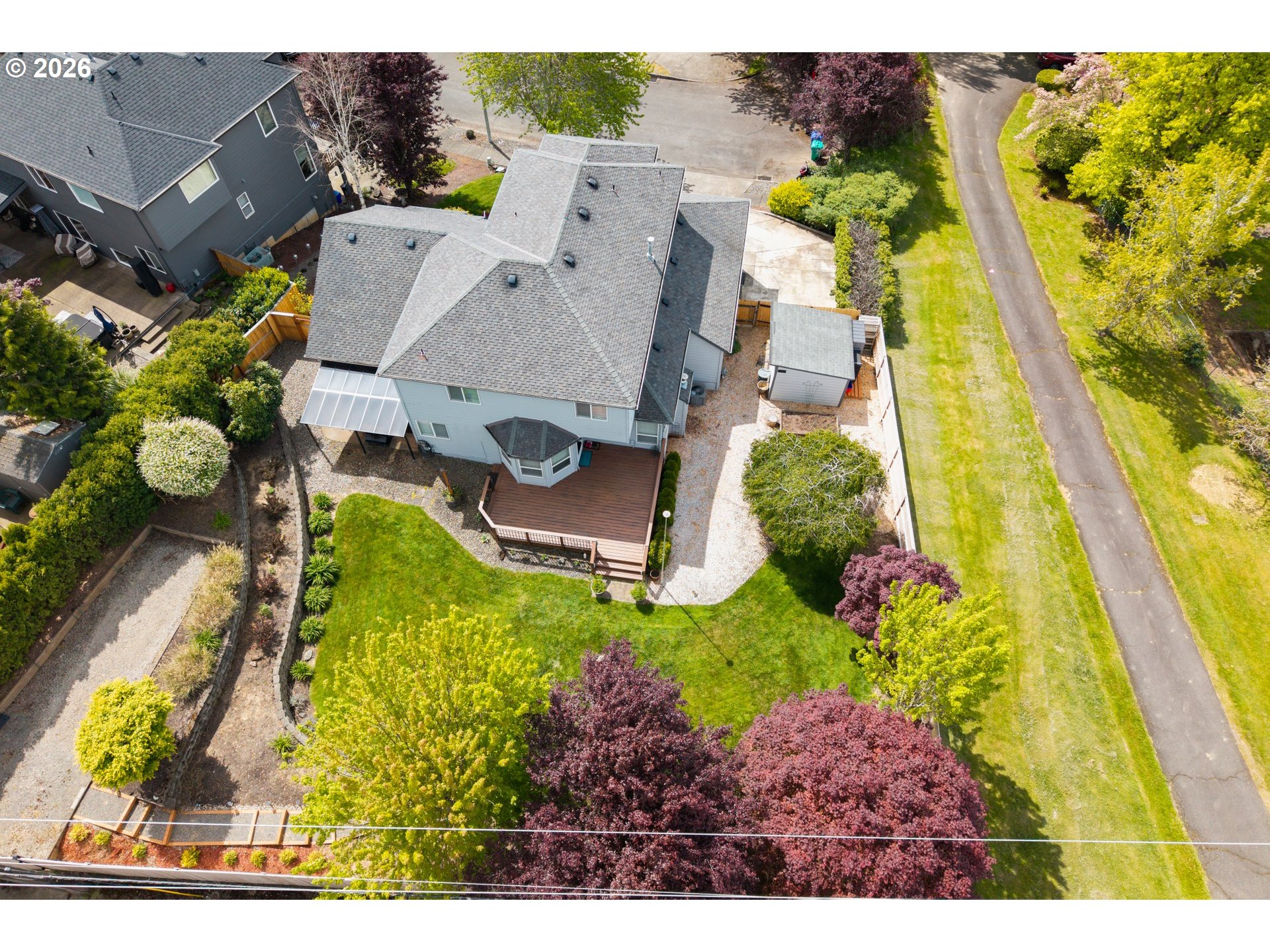 4549 Southeast 10th Terrace Gresham, OR 97080 - Photo 41 of 44 an aerial view of residential house with swimming pool