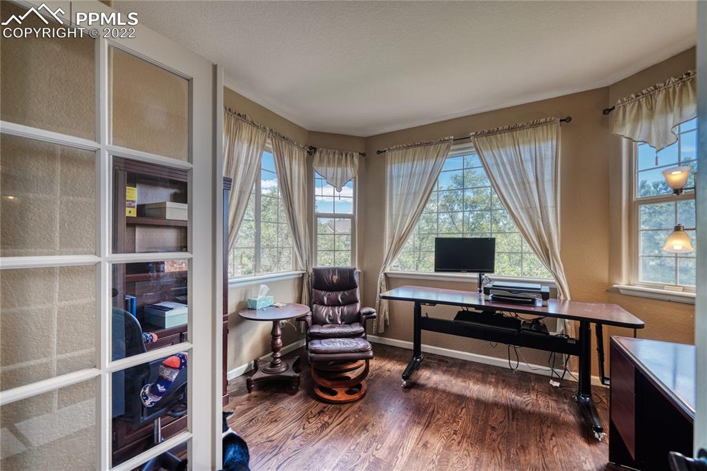 6205 Colfax Terrace Colorado Springs, CO 80906 - Photo 20 of 43 a living room with furniture a rug and a large window