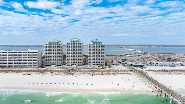 a view of a city with tall buildings