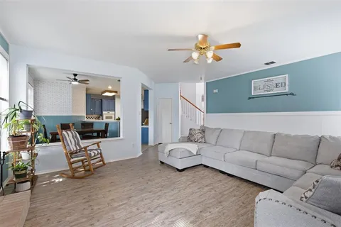 a living room with furniture