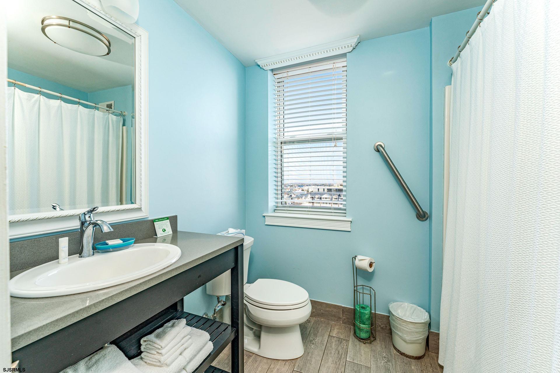 719 East 11th Street, Unit 810 Ocean City, NJ 08226 - Photo 12 of 25 a bathroom with a sink a toilet and a mirror