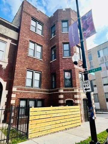 a view of a building with a window