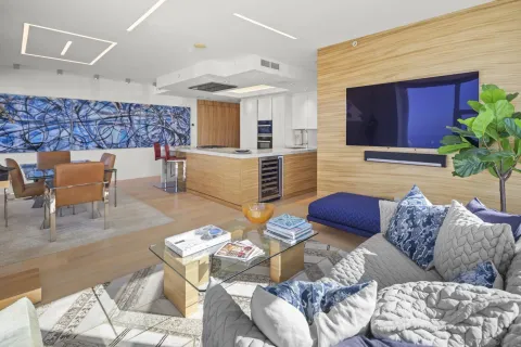 a living room with furniture