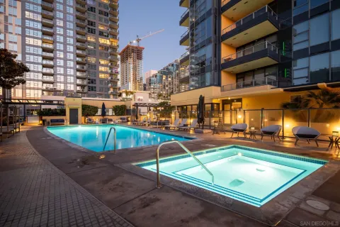 a view of a tall building