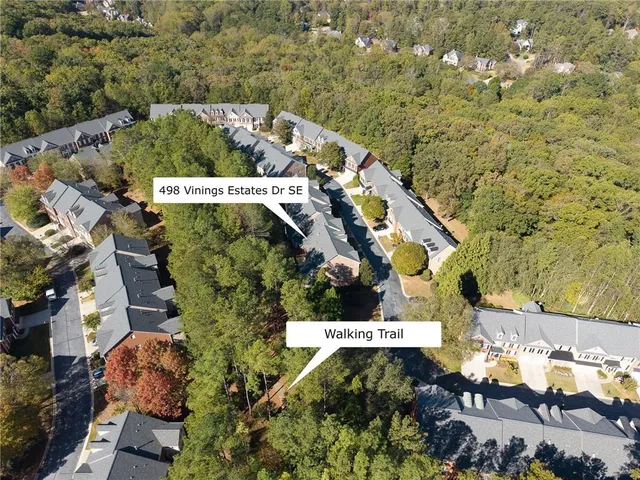 an aerial view of a house