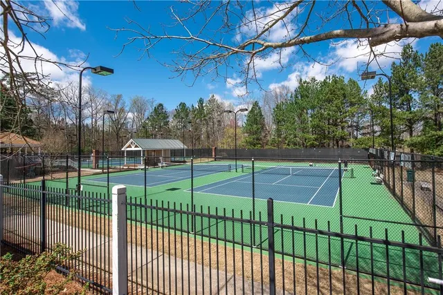 a view of a backyard