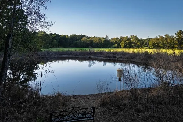 a view of a lake and a bridge