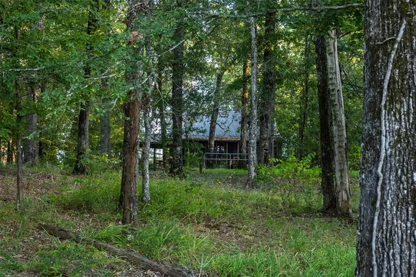 a view of a lake with a yard
