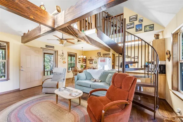 a living room with furniture