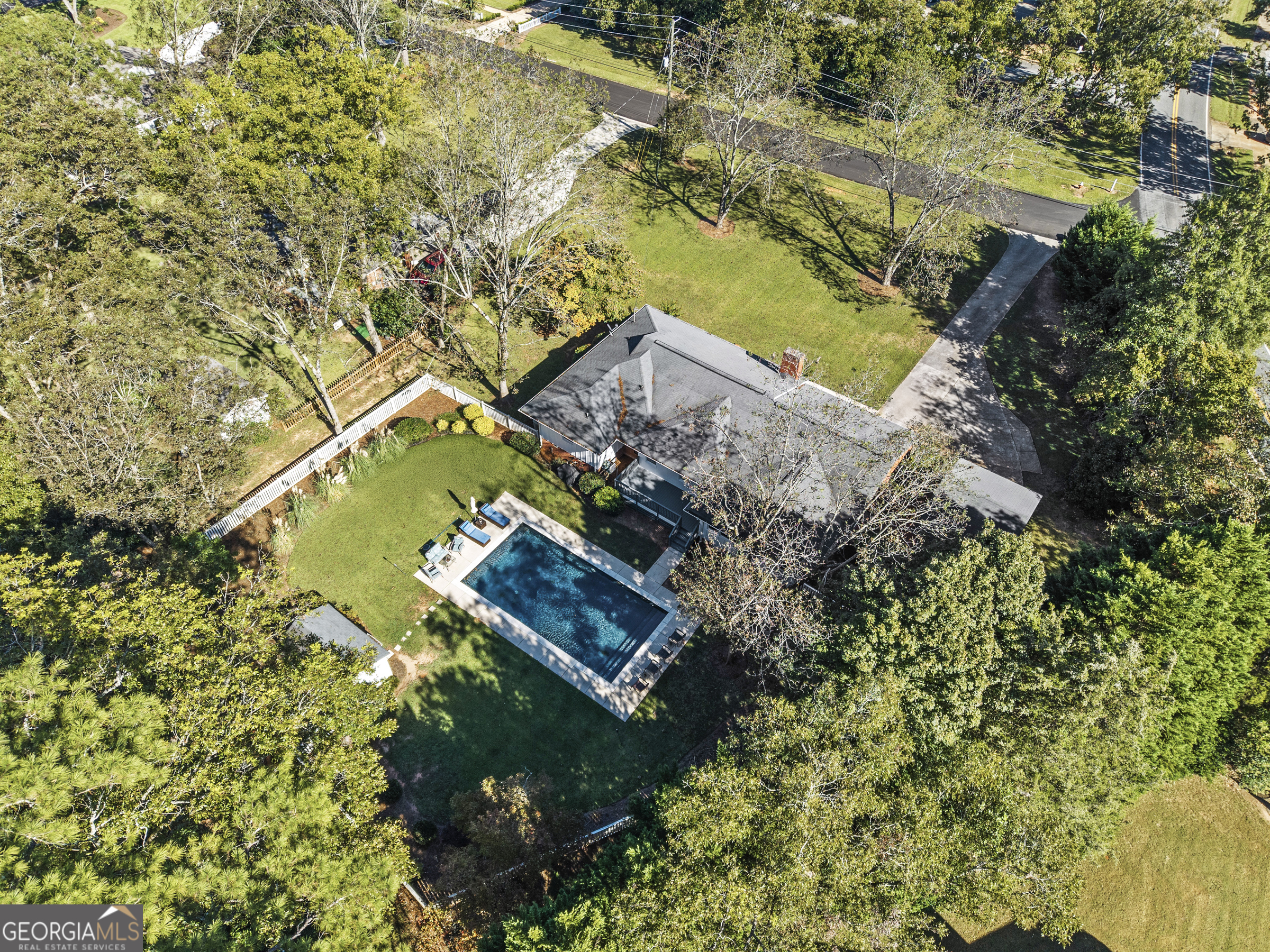 991 Old Post Road Madison, GA 30650 - Photo 57 of 61 an aerial view of house with yard swimming pool and outdoor seating