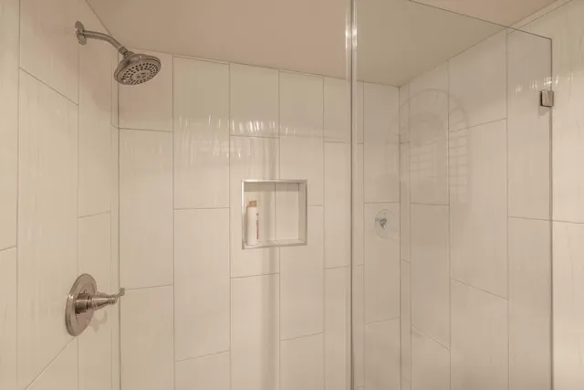 a bathroom with a shower