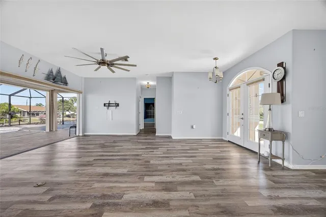 a view of a livingroom with a flat screen tv