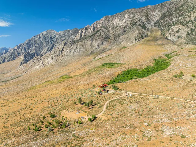 a view of a lake with mountains in the background