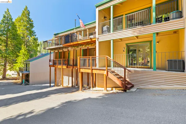 front view of a building with a street