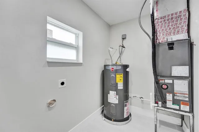 a close view of water heater room