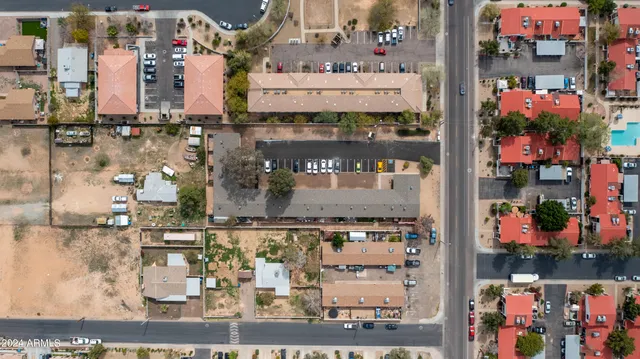 an aerial view of a city with lots of residential buildings