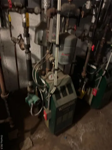 a close view of water heater room
