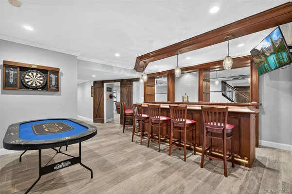a view of a chairs and table in a room