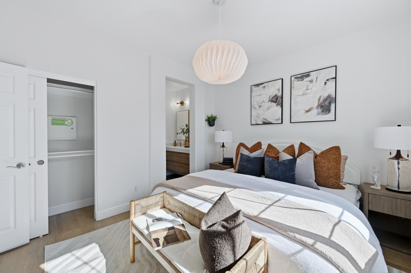 35005 11th Street Union City, CA 94587 - Photo 40 of 80 a bedroom with a bed and a chandelier