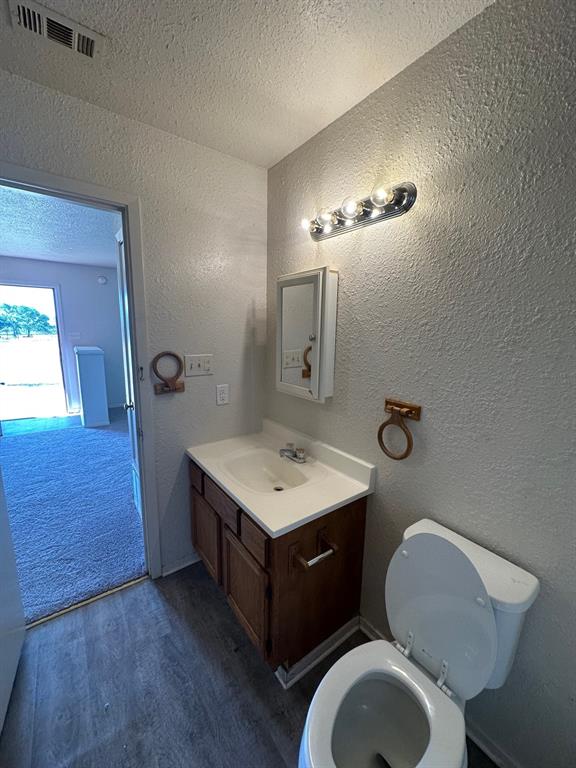 2520 County Road 406 McKinney, TX 75071 - Photo 12 of 19 a bathroom with a toilet a sink and mirror