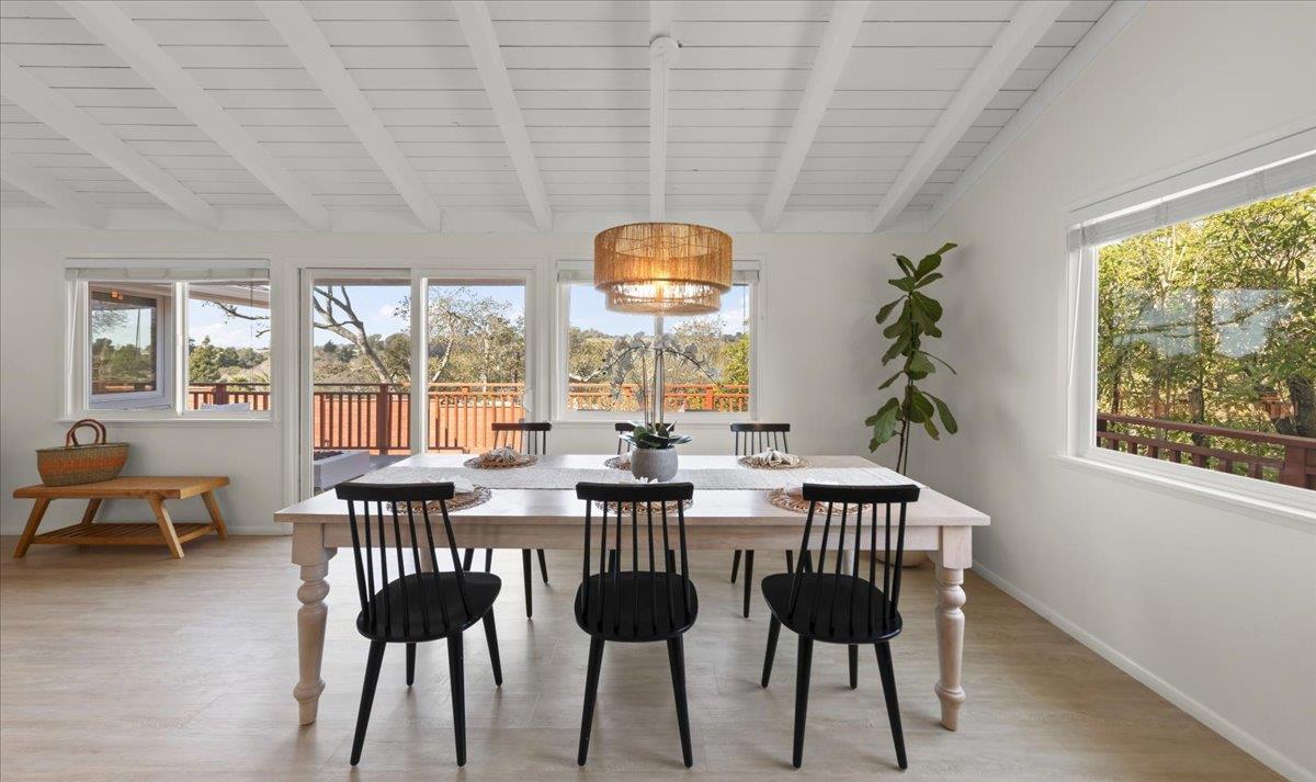 2715 Lafayette Street Soquel, CA 95073 - Photo 10 of 53 a view of a dining room with furniture wooden floor and chandelier