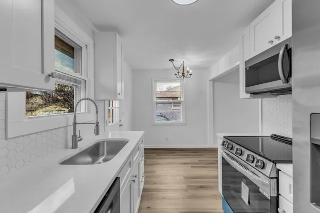 a view of a small space with racks on the wall