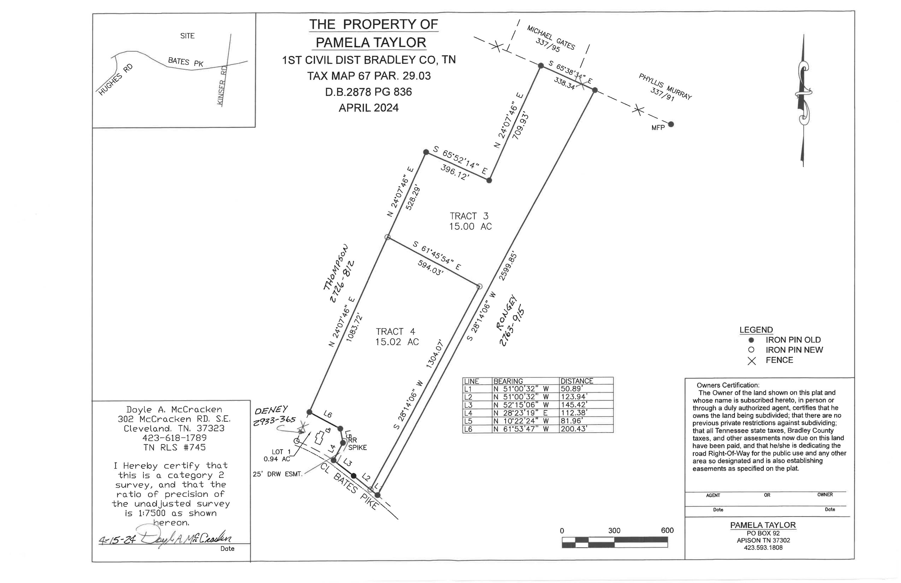 3 Bates Pike Southeast Cleveland, TN 37323 - Photo 3 of 7 4-Plat Map Tract 3 Bates Pike