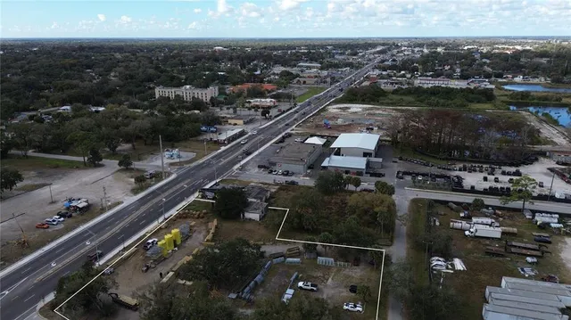 an aerial view of a residential houses