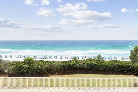 a view of an ocean with beach