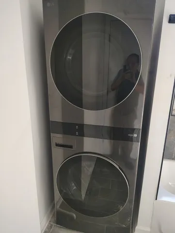 a utility room with water heater