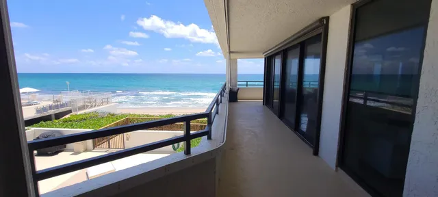 a view of ocean from a balcony