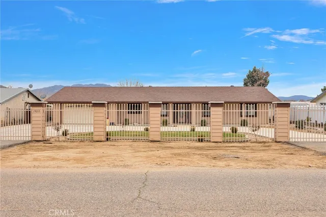 front view of a house with a patio