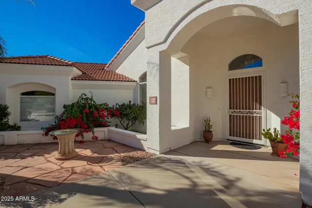a view of a house with a patio