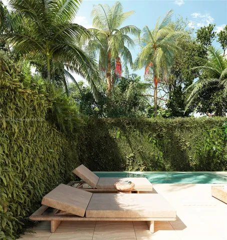 a view of a yard with plants