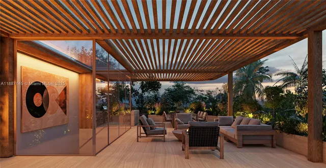 a view of outdoor space with seating